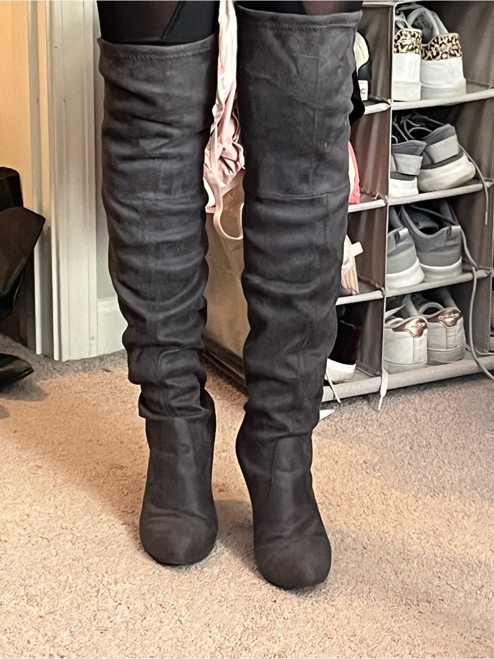 Steve Madden Black Over-the-Knee Suede Boots